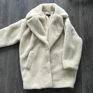 Topshop cream teddy coat